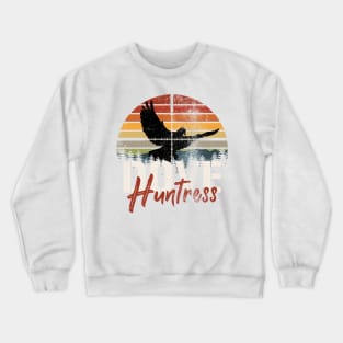 Vintage Sunset Dove Huntress Dove Hunting Gift For Her Crewneck Sweatshirt